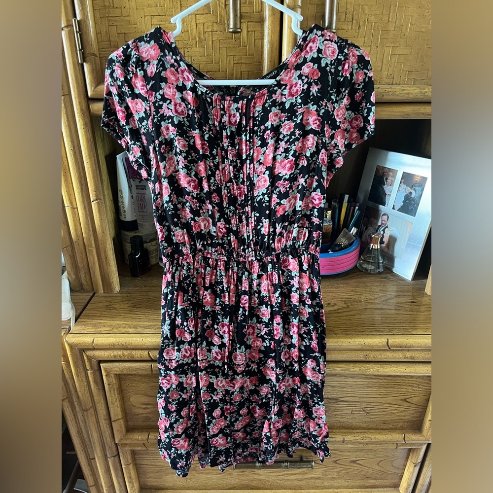 Forever 21 Black and Pink Floral Dress